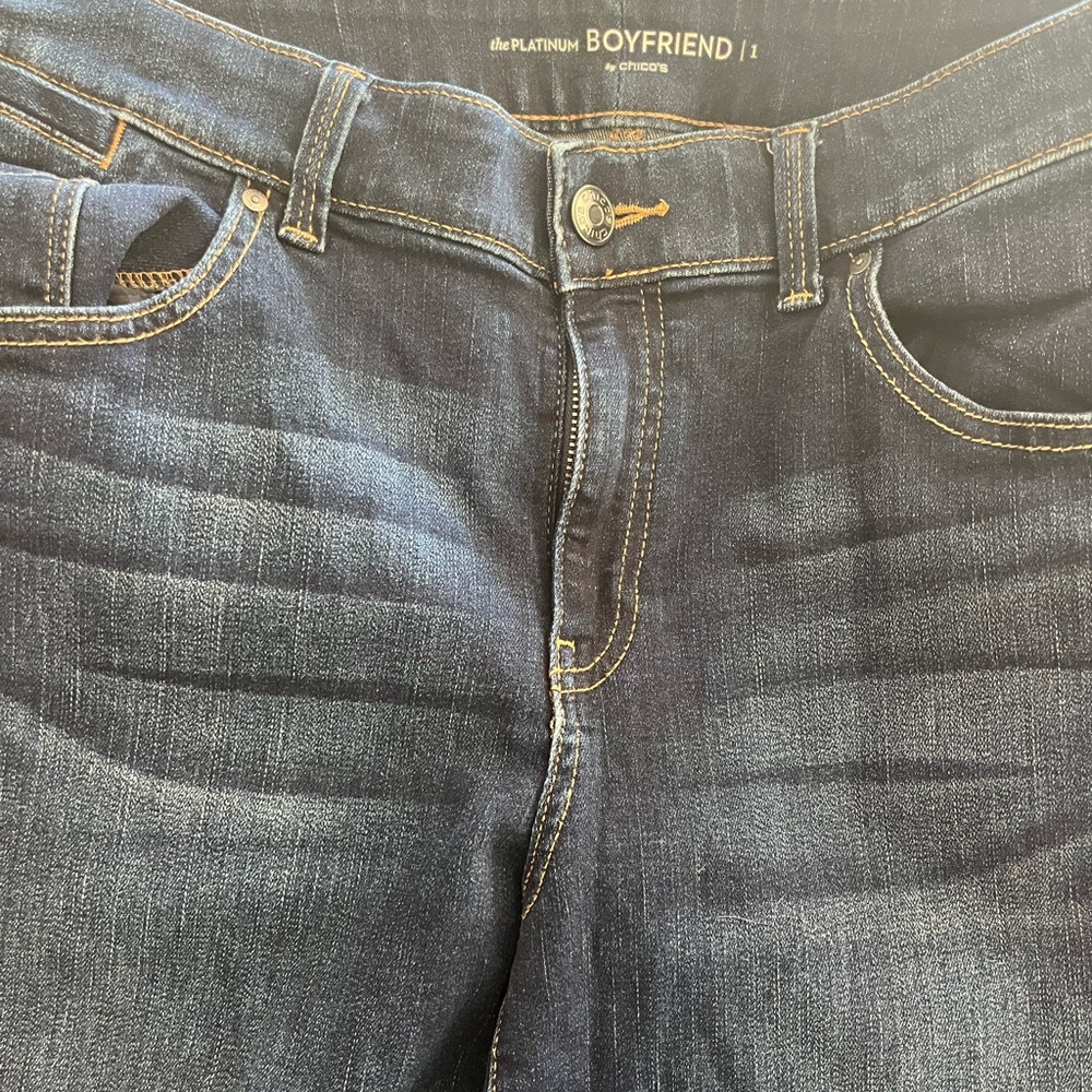 Chico’s Platinum boyfriend jeans ankle length